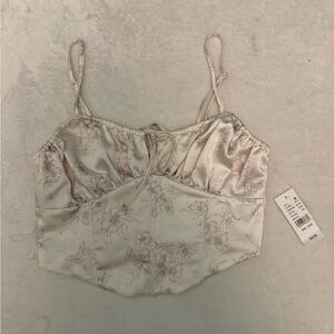 Pacsun La Hearts White Smocked Top